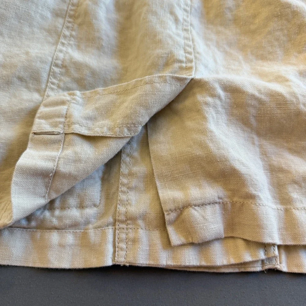 Sanctuary Linen Blend Trench Jacket Womens‎ Adjustable Drawstring XS Beige